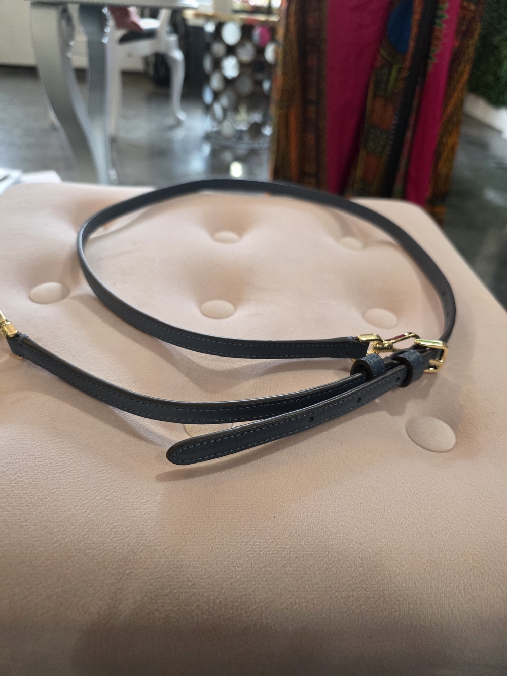 kate spade Blue Leather Adjustable Crossbody Strap with Gold Hardware - Picture 2 of 6